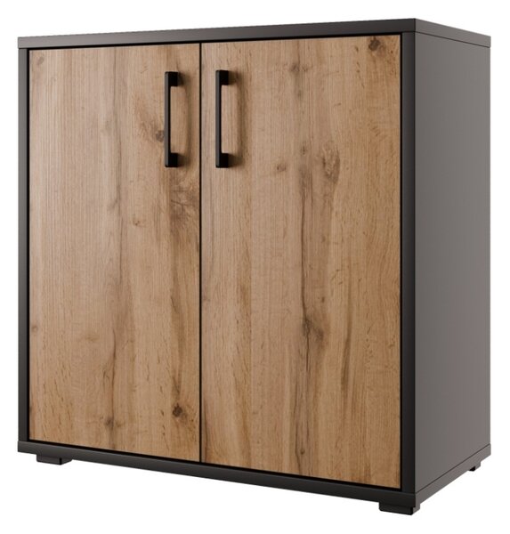 Skrinka NEJBY GIANNI PREMIUM typ 2, korpus: antracit, dvierka: dub wotan