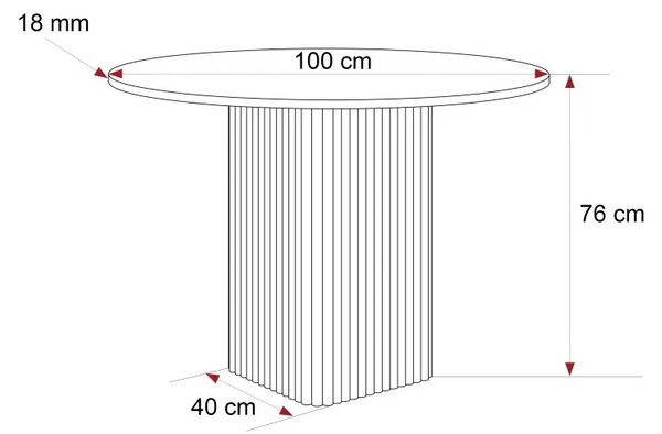 Okrúhly jedálenský stôl MELIKE biela matná 100 cm