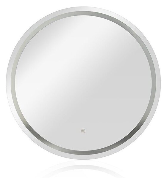 LED kúpeľňové zrkadlo 70x70 cm, okrúhle, s rámom