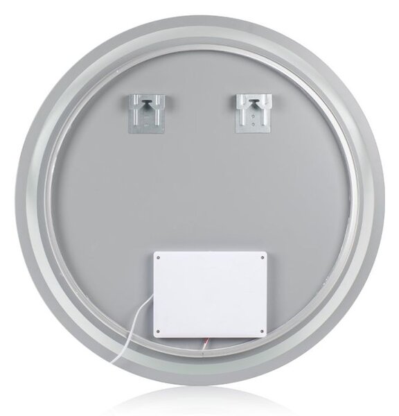 LED kúpeľňové zrkadlo 70x70 cm, okrúhle, s rámom