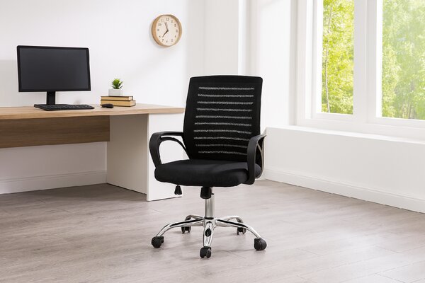 Ergonomická kancelárska stolička čierna, sieťovina