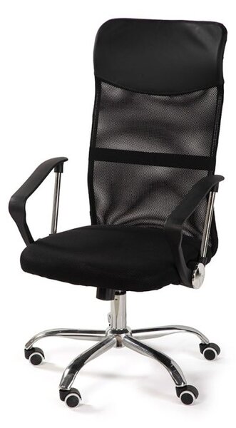 Kancelárska stolička čierna, ergonomická, sieťovaná, nastavi