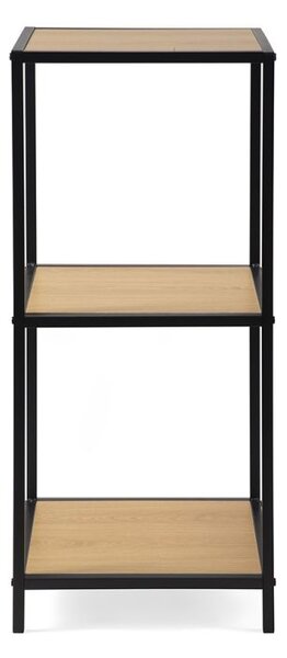 Kovový regál s policami v dekore dreva 83x35x37 cm