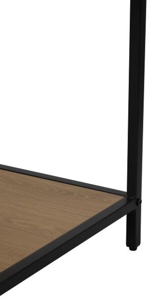 Kovový regál s policami v dekore dreva 77x185x35 cm