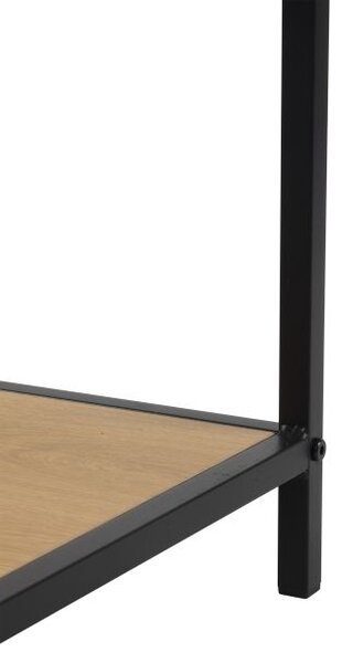 Kovový regál s policami v dekore dreva 120x37x35 cm