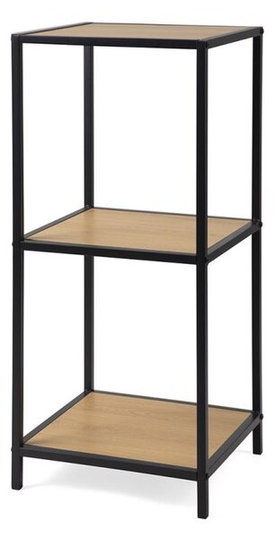 Kovový regál s policami v dekore dreva 83x35x37 cm