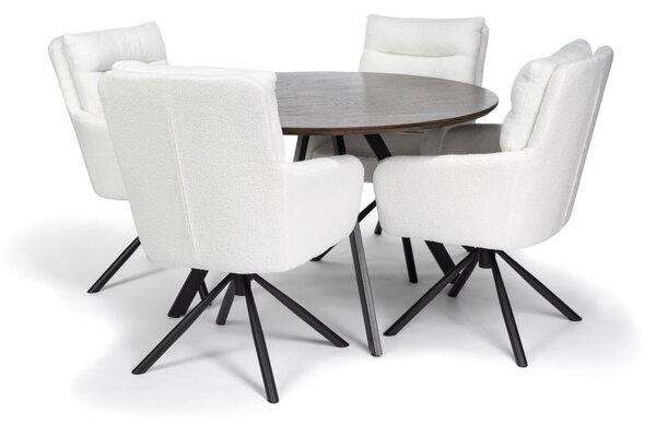 Okrúhly jedálenský stôl 120 cm hnedý, pre 4 - 5 osôb
