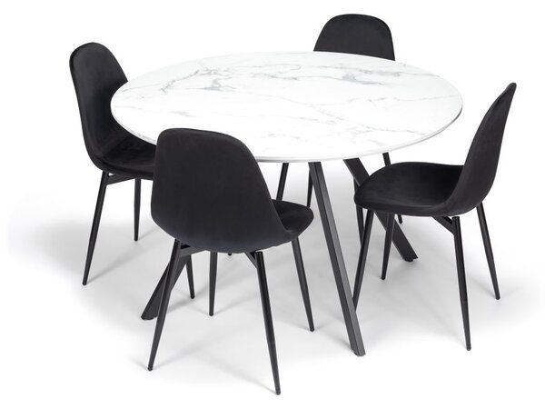 Okrúhly jedálenský stôl 120 cm biely, pre 4 - 5 osôb