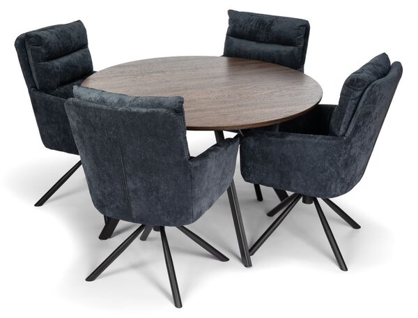 Okrúhly jedálenský stôl 120 cm hnedý, pre 4 - 5 osôb