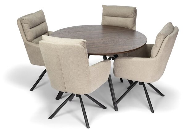 Okrúhly jedálenský stôl 120 cm hnedý, pre 4 - 5 osôb