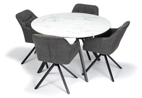 Okrúhly jedálenský stôl 120 cm biely, pre 4 - 5 osôb