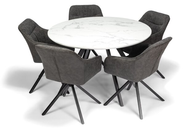 Okrúhly jedálenský stôl 120 cm biely, pre 4 - 5 osôb