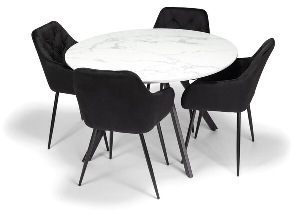 Okrúhly jedálenský stôl 120 cm biely, pre 4 - 5 osôb