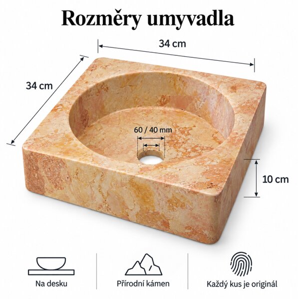Kamenné umývadlo Handwash Yellow