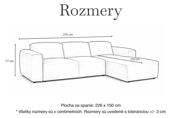 Dizajnová rohová sedačka ROZAN