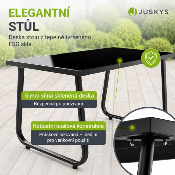 Moderný záhradný set, 2 kreslá, lavice a stôl, antracit