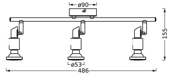 OSRAM stropné bodové svetlá, biely, 3-pl., kov, GU10-LED 927 stmievateľné, Biela / opálová, kov