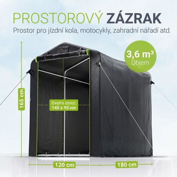 Záhradný prístrešok na náradie, vodovzdorný, 180 x 120 x 165