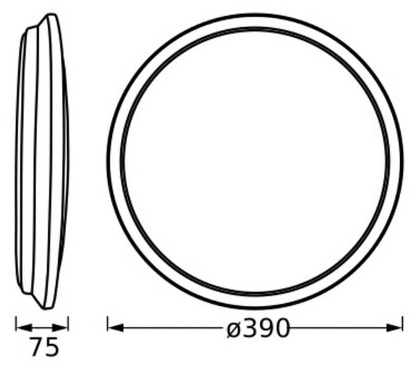 OSRAM stropné LED svetlo ORBIS DUBLIN, Ø 39 cm, strieborný kov, Chrómová / strieborná, Obývacia izba / jedáleň, kov, Moderný