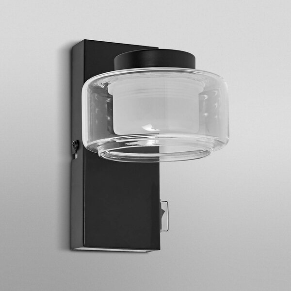 OSRAM LED nástenné svetlo ORBIS FLAME, čierne, kovové, IP44, Čierna, Kúpeľňa, kov, Moderný