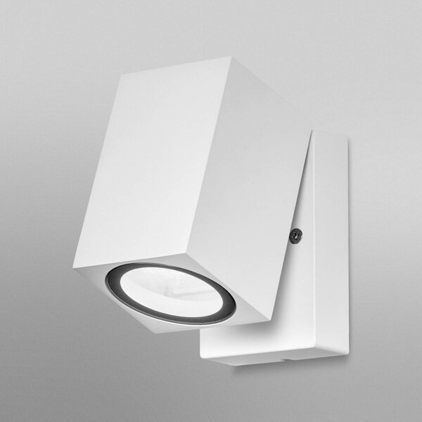 OSRAM Vonkajšie nástenné svietidlo ENDURA CLASSIC CUBE, biele kovové IP44, Biela / opálová, Hliník, Moderný