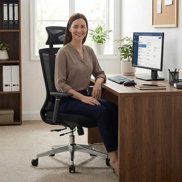 Kancelárska ergonomická stolička Neoseat SABRINA — čierna, nosnosť 150 kg