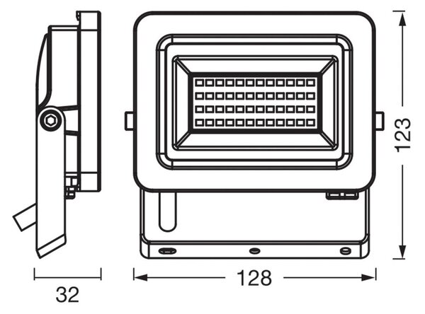 OSRAM LED bodové svetlá Floodlight EA, 10 W, IP65, čierny, hliník, Čierna, Hliník, Vonkajše bodové svietidlo / bodateľné do zeme
