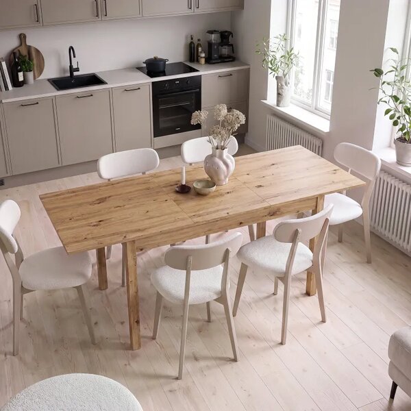 Moderný rozkladací jedálenský stôl HAMZA SLIM I dub artisan