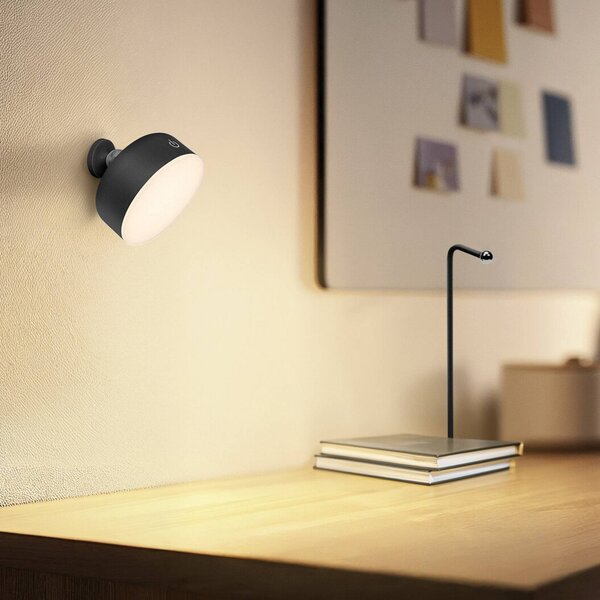 OSRAM LED batériová lampa DECOR HELPER GADGET, čierna, touchdim, Čierna, Spálňa, Plast, Moderný