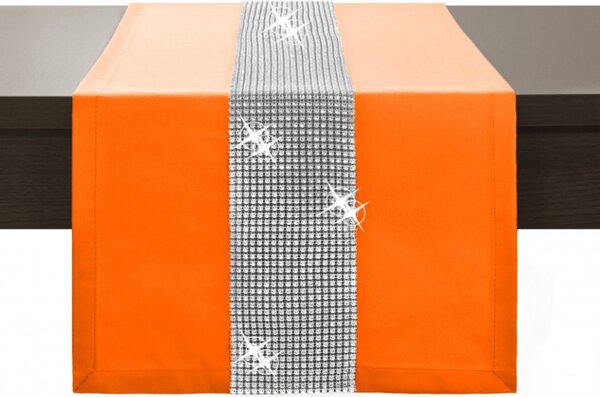 Behúň na stôl Glamour so zirkónmi oranžový Farba Oranžová Rozmery 40x110 cm