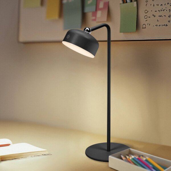 OSRAM LED batériová lampa DECOR HELPER GADGET, čierna, touchdim, Čierna, Spálňa, Plast, Moderný