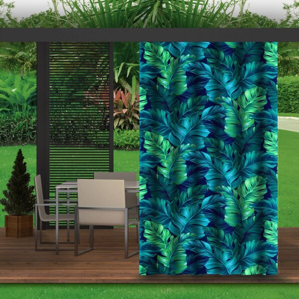 Záhradný záves do altánku na tuneli MIGD219 zelené palmové lístie Farba Zelená Rozmery 155x180 cm