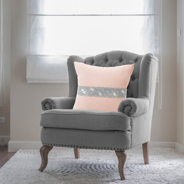 Obliečka na vankúš Glamour so zirkónmi lososová Farba Korálová, lososová
