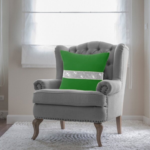 Obliečka na vankúš Glamour so zirkónmi zelená Farba Zelená Rozmery 40x40 cm