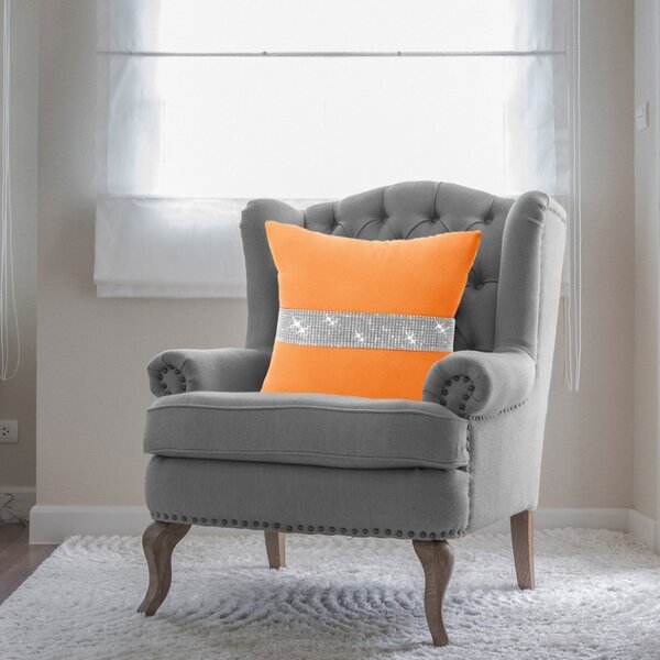 Obliečka na vankúš Glamour so zirkónmi oranžová Farba Oranžová Rozmery 40x40 cm