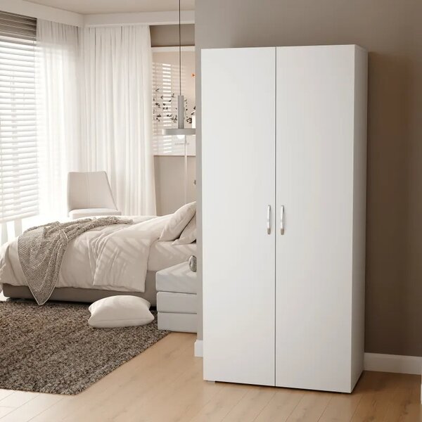 Šatníková skriňa GLAS 80 cm matná biela