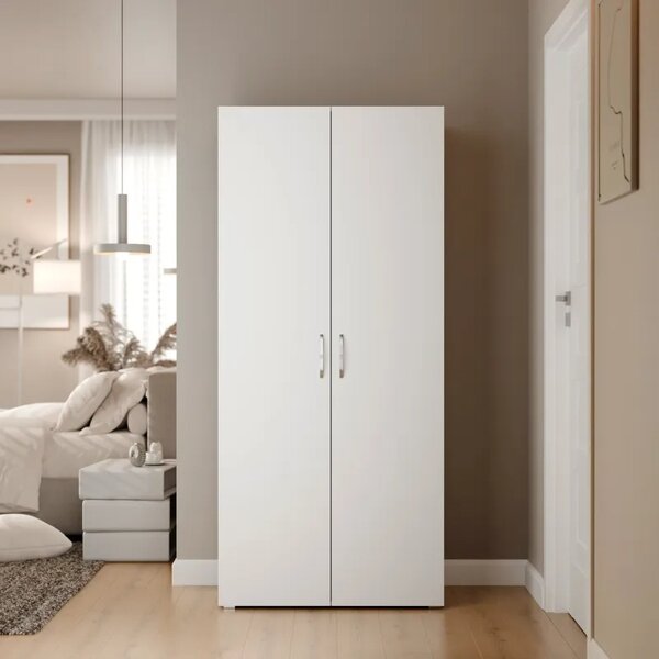 Šatníková skriňa GLAS 80 cm matná biela