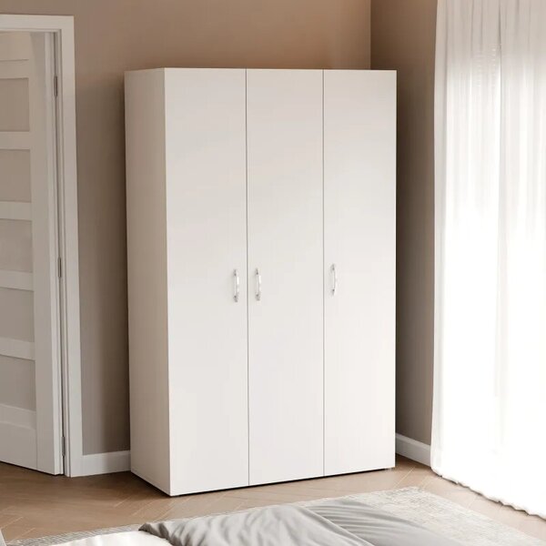 Dizajnová šatníková skriňa GLAS 110 cm matná biela