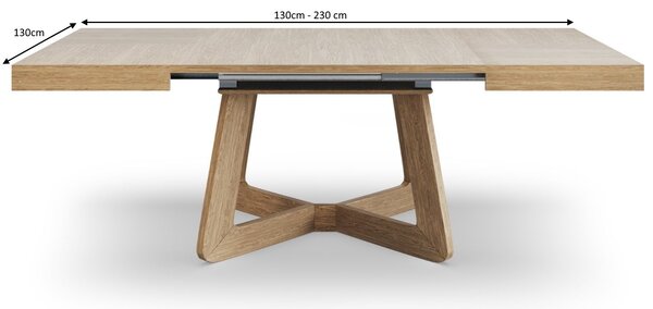 Hranatý rozkladací jedálenský stôl OLIA dubová dyha 130-230 cm