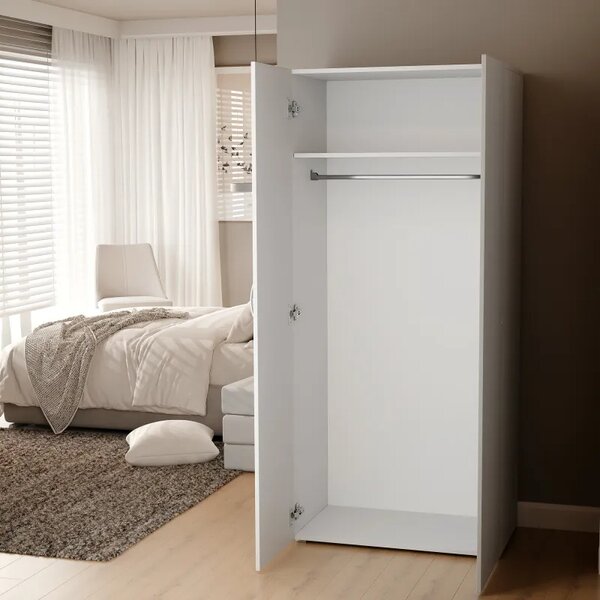 Šatníková skriňa GLAS 80 cm matná biela