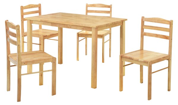 Kondela Jedálenský set 1+4, masívne drevo, prírodná, LOAK