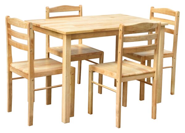 Kondela Jedálenský set 1+4, masívne drevo, prírodná, LOAK