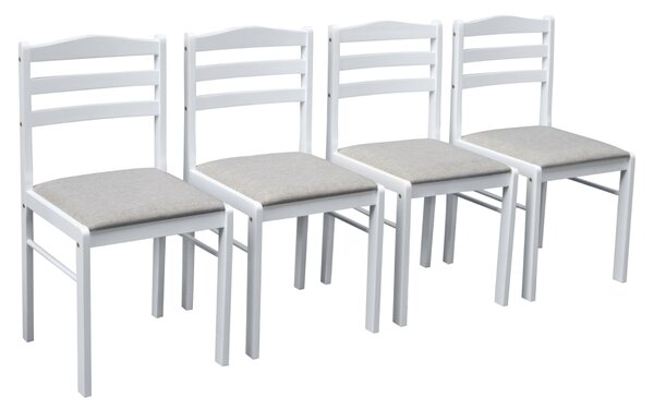 Kondela Jedálenský set 1+4, biela/béžovosivá, SOMIN