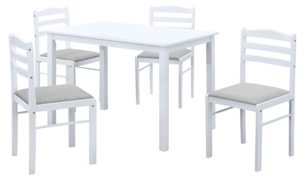 Kondela Jedálenský set 1+4, biela/béžovosivá, SOMIN