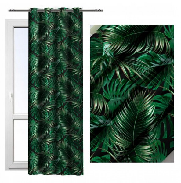 Hotový záves na krúžkoch MIGD256 140x250 cm Farba Zelená Rozmery 140x250 cm