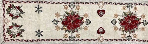 Vianočný gobelínový behúň na stôl Vianočné ozdoby Chenille IT09 Farba Viacfarebná Rozmery 40x130 cm