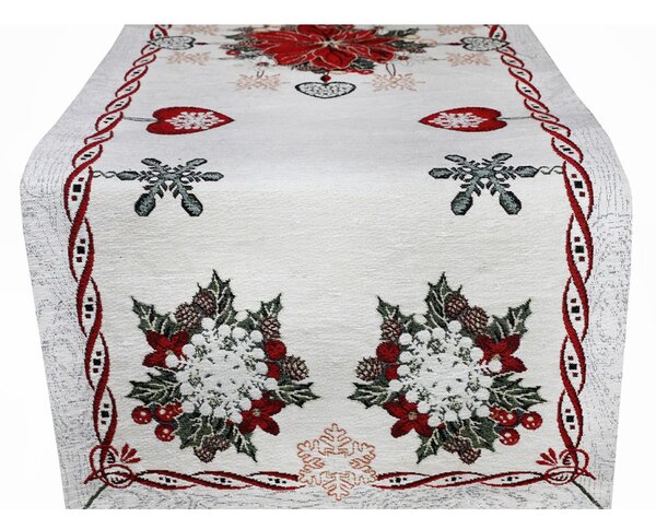 Vianočný gobelínový behúň na stôl Vianočné ozdoby Chenille IT09 Farba Viacfarebná Rozmery 40x130 cm