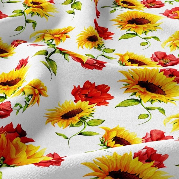 Záves na riasiacej páske MIGD187 slnečnice a divé maky 140x160 cm Farba Viacfarebná Rozmery 140x160 cm