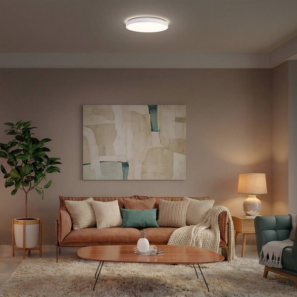 OSRAM stropné LED svetlo ORBIS LONDON, biele, Ø 40 cm, kov, Biela / opálová, Obývacia izba / jedáleň, kov, Moderný