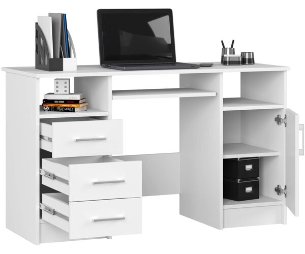 Ak furniture Volně stojící psací stůl Ana 124 cm bílý